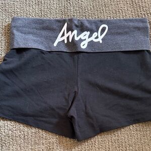 Victoria's Secret Black Shorts with Gray Angel Waistband